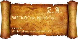 Rákász Milán névjegykártya