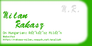 milan rakasz business card